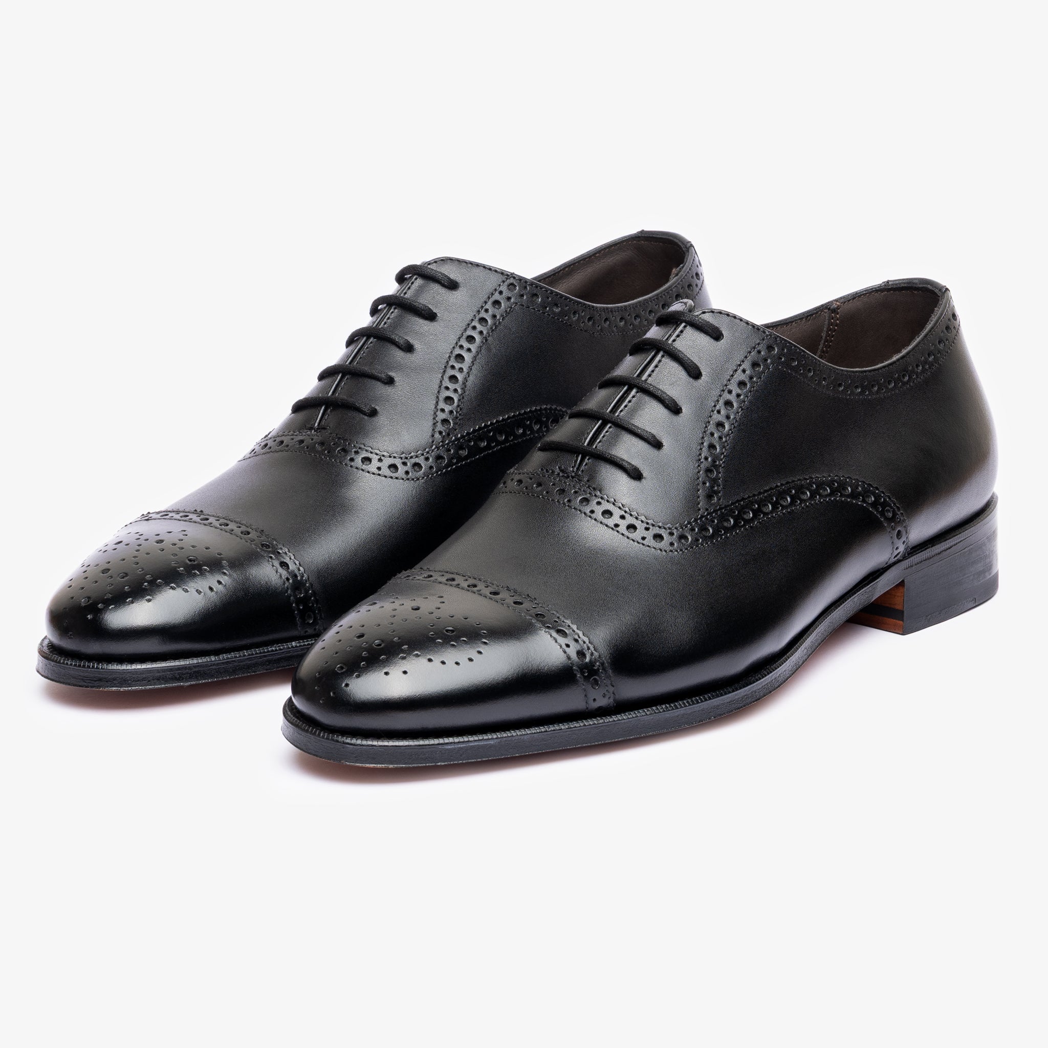 Semi Brogue Oxford |  Black - Blake Line