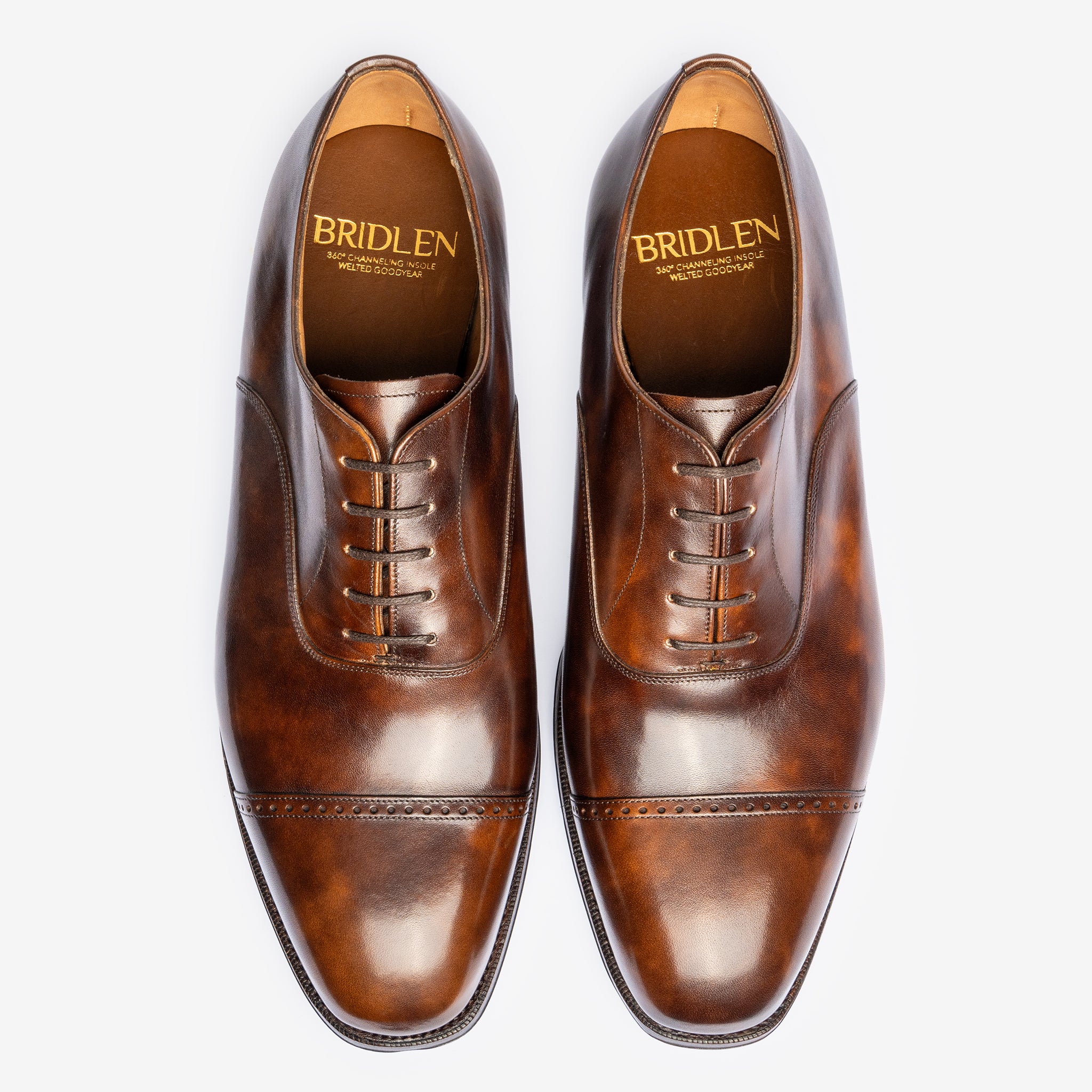 Punch Cap Oxford |  Brown Museum Calf - Char Last