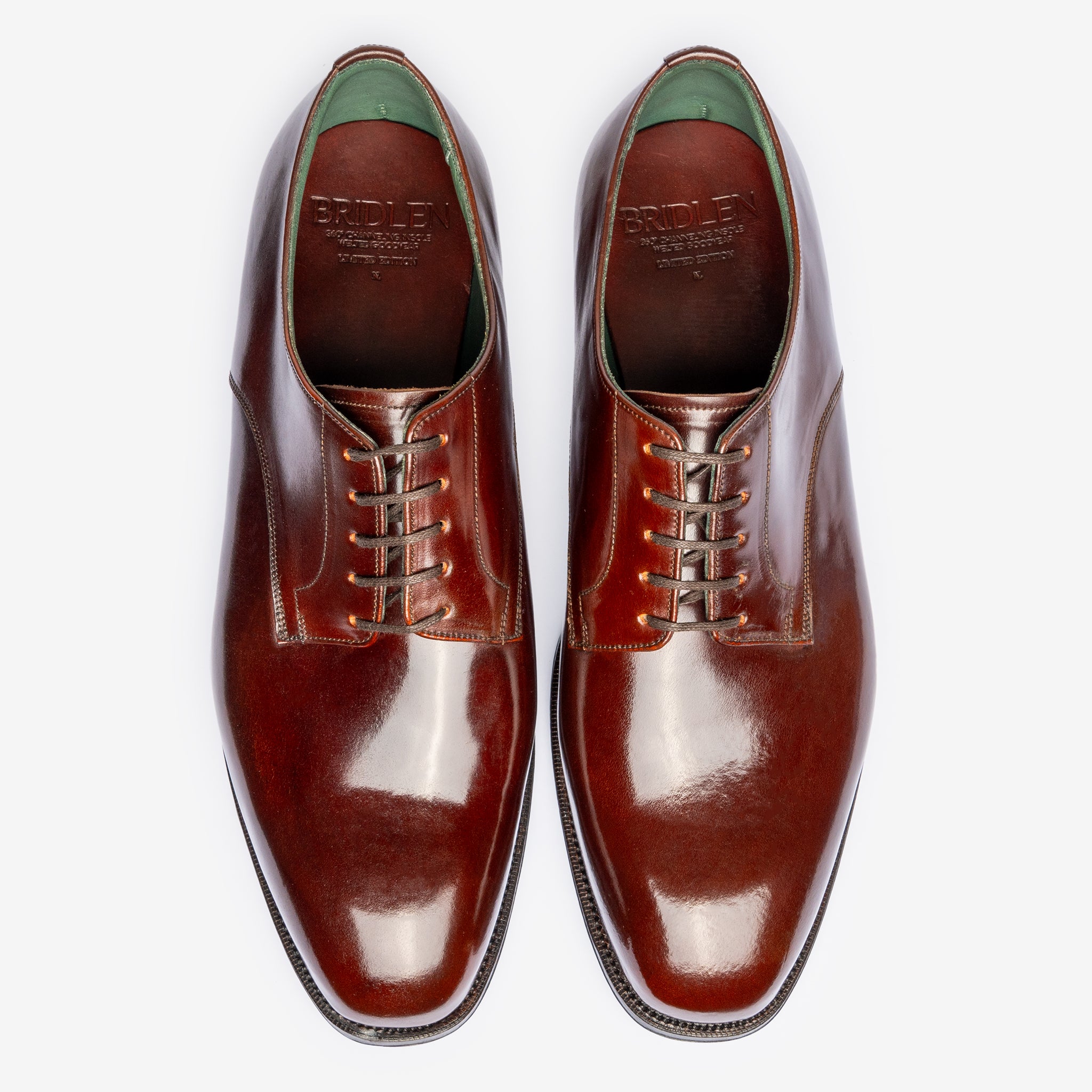 Plain Derby |  Bordo Shell Cordovan - Char Last