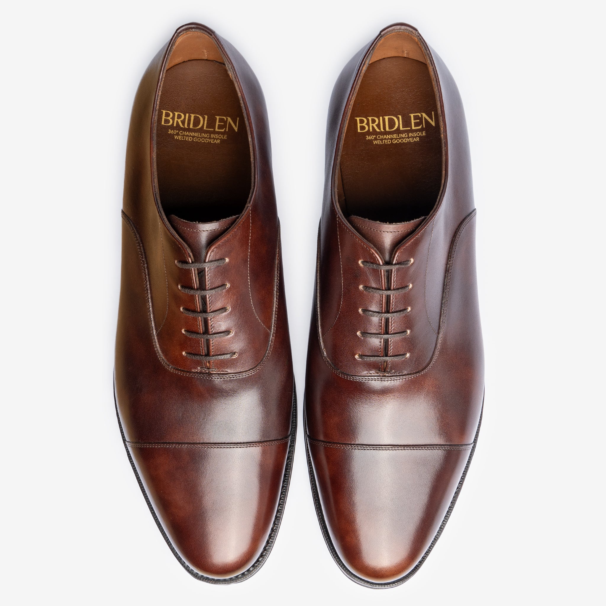 Straight Tip Oxford |  Brown Museum Calf - Chip Last