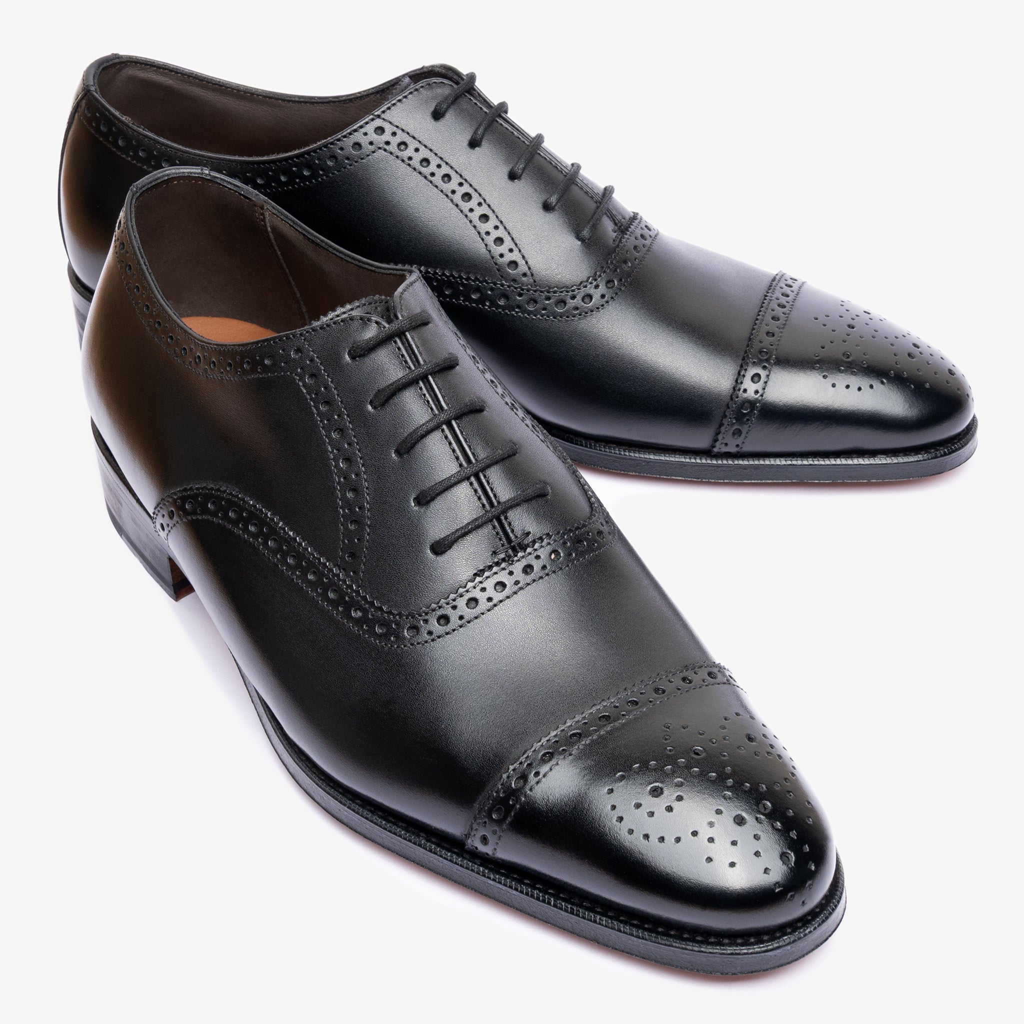Semi Brogue Oxford |  Black - Blake Line