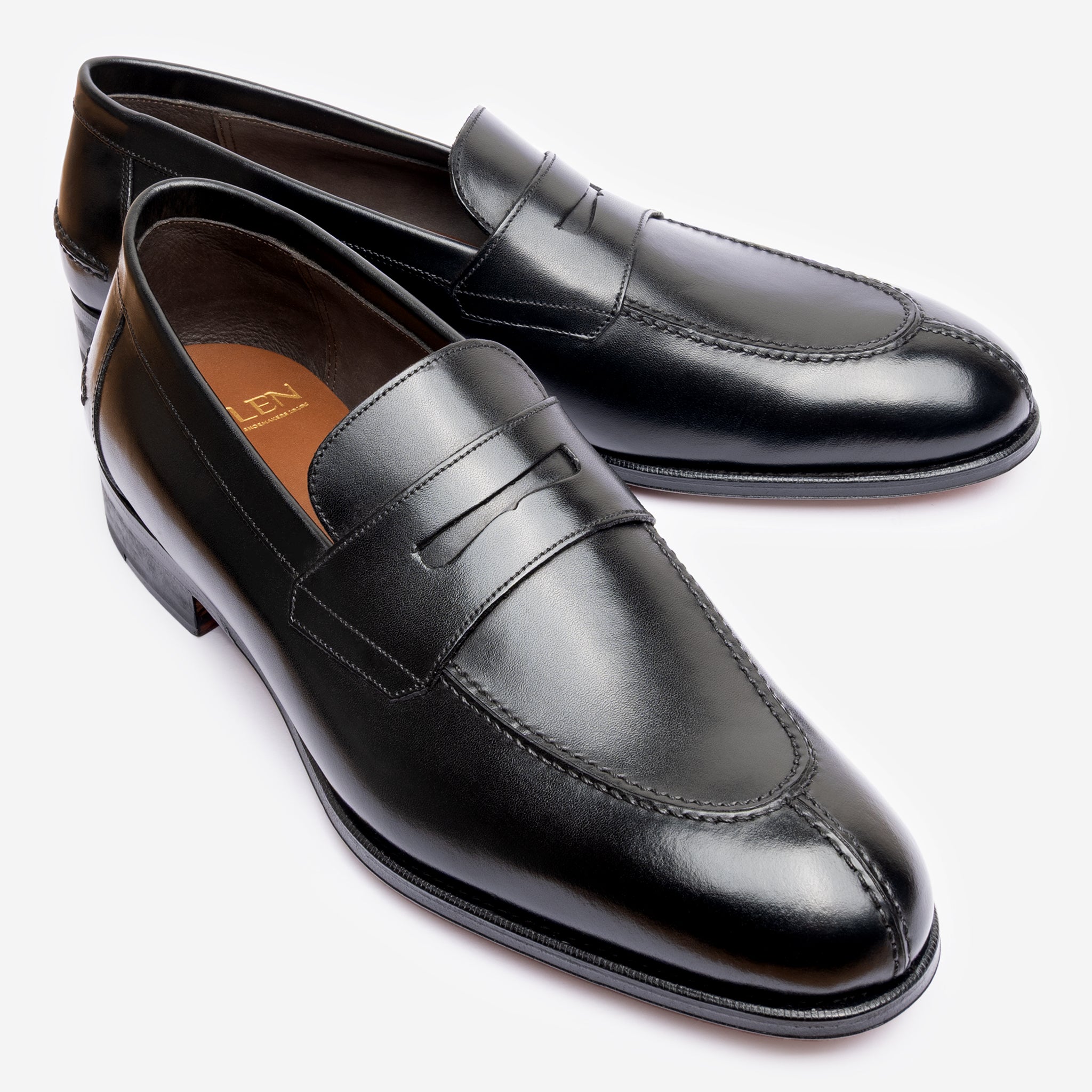 Y-Tip Penny Loafer | Black - Blake Line