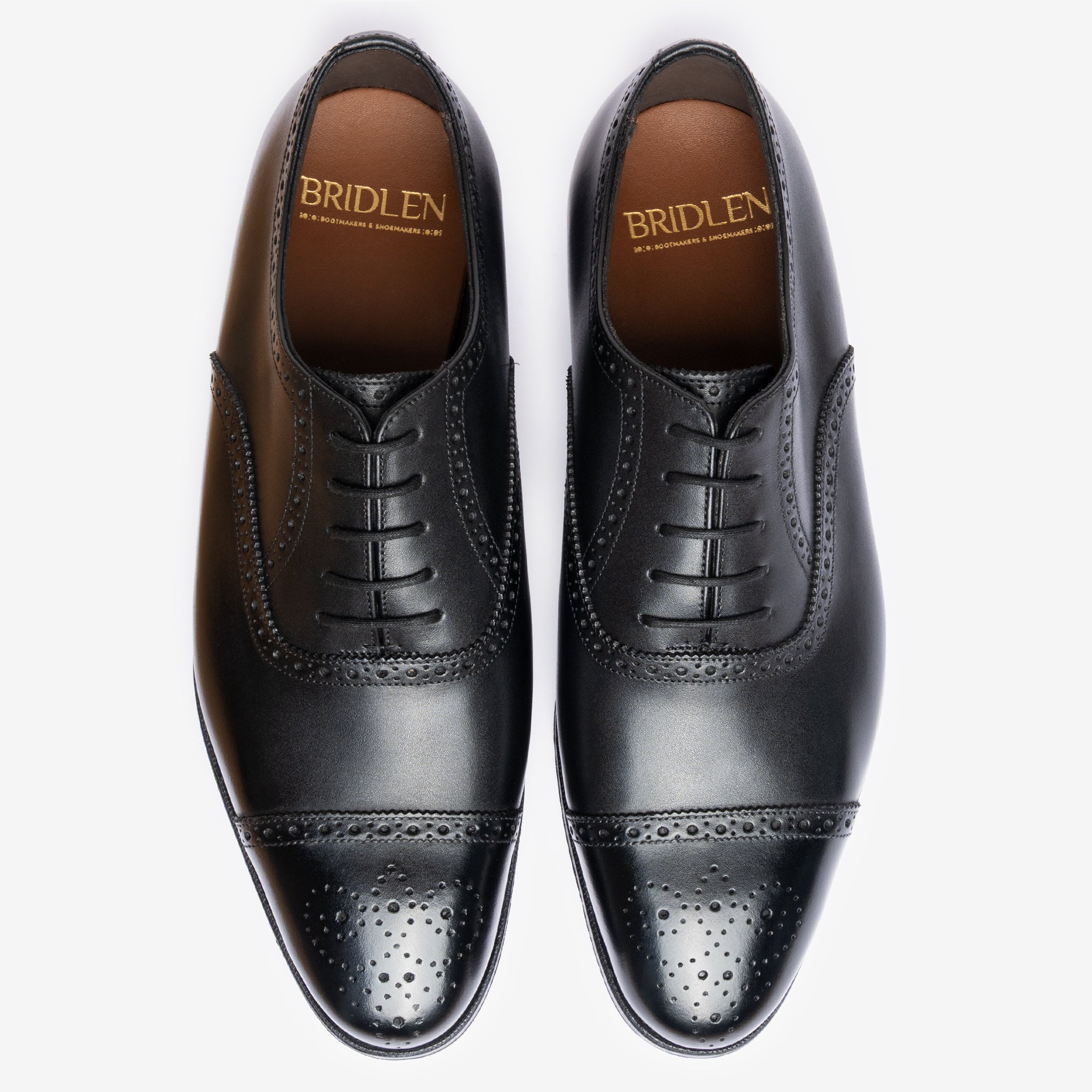 Semi Brogue Oxford |  Black - Blake Line