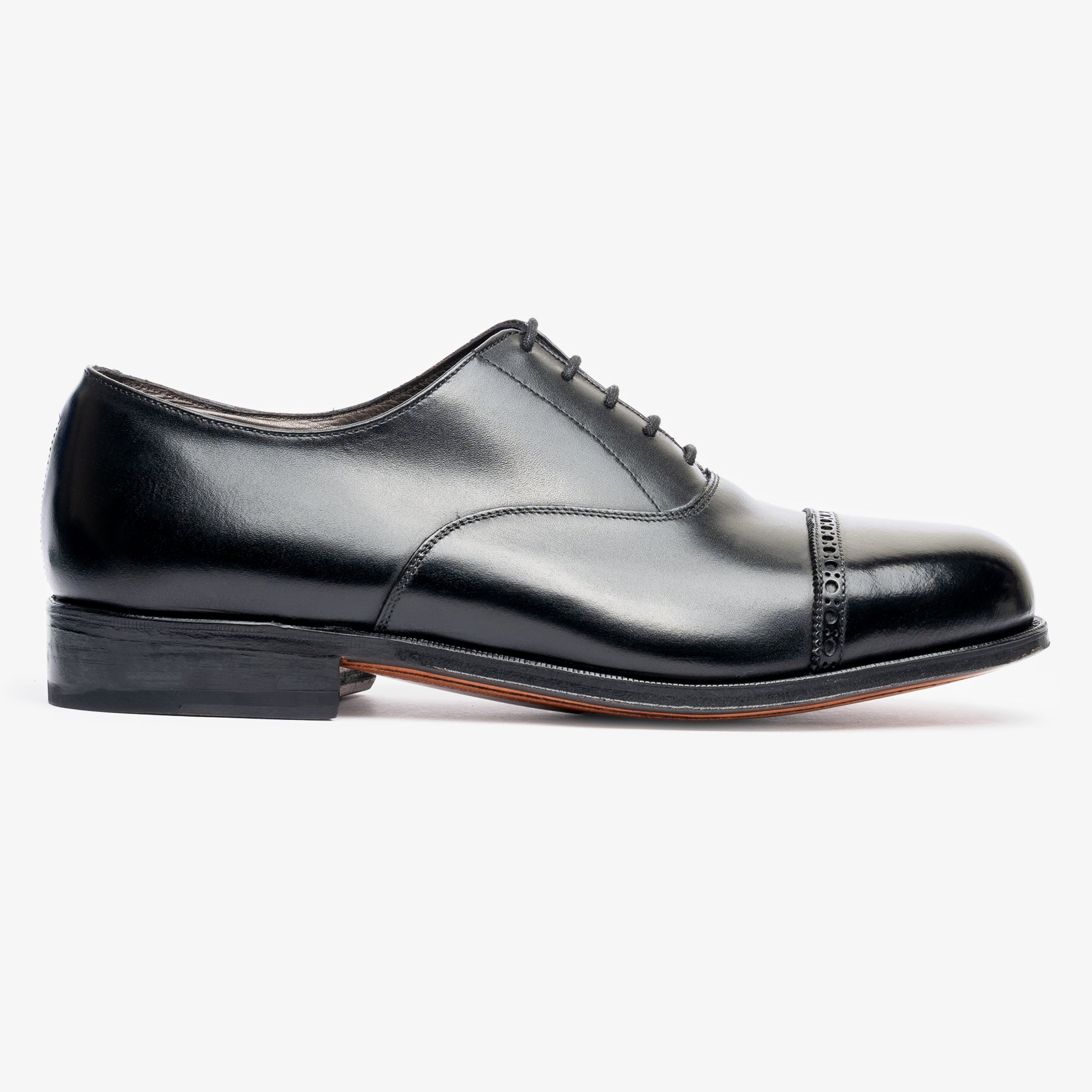 Punch Cap Oxford | Black - Mod Last - Blake Line