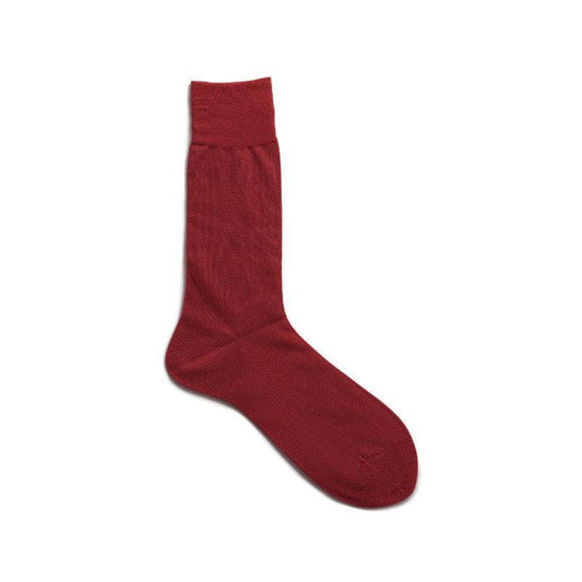 Cotton Plain Socks - Bordeaux - by Tabio