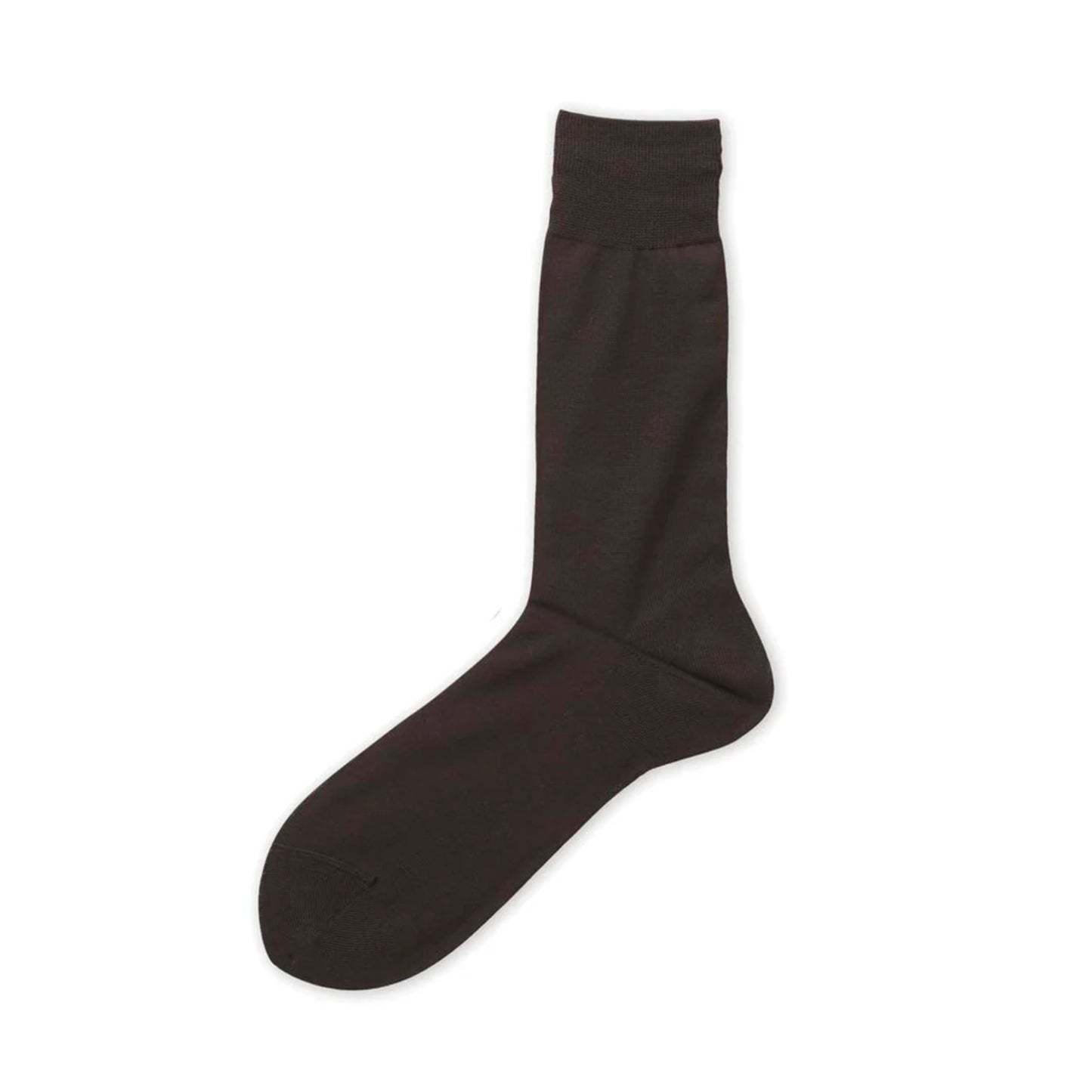 Cotton Plain Socks - Dark Brown - by Tabio