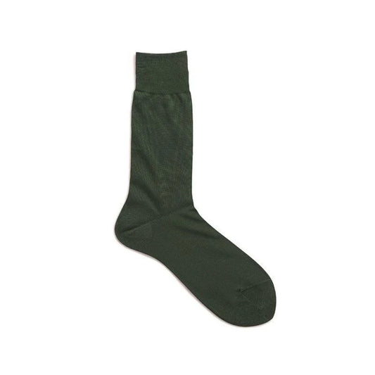 Cotton Plain Socks - Dark Green - by Tabio