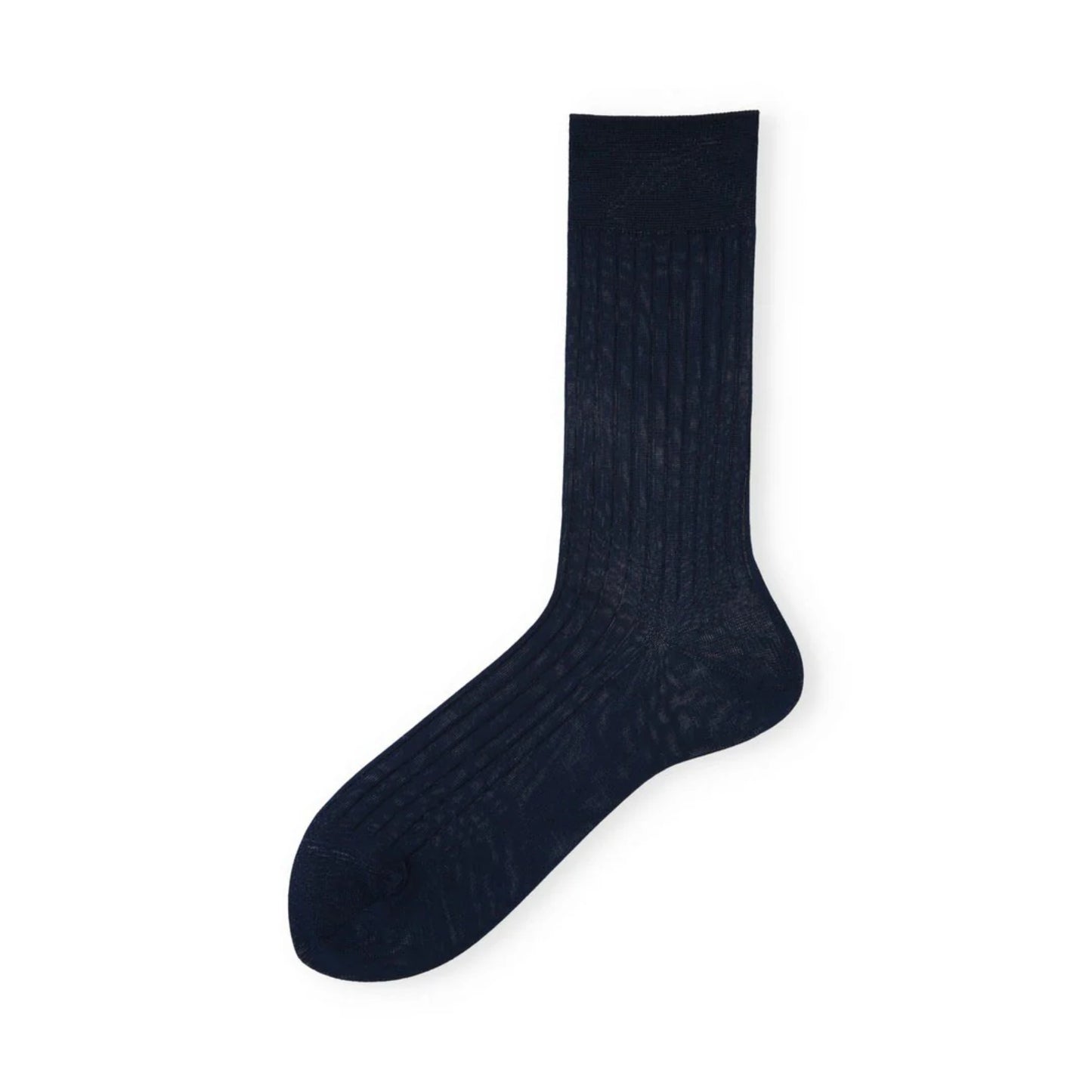 Cotton Rib Socks - Navy - by Tabio