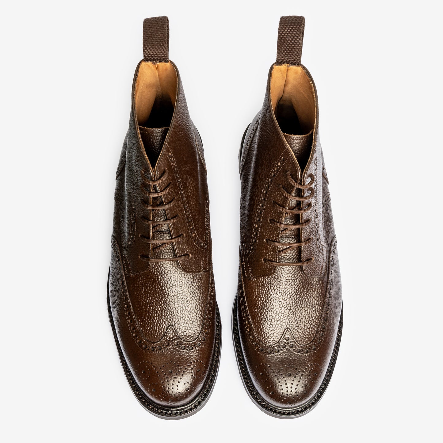 Wingtip Boot - Brown Pebble Grain - Saga Last