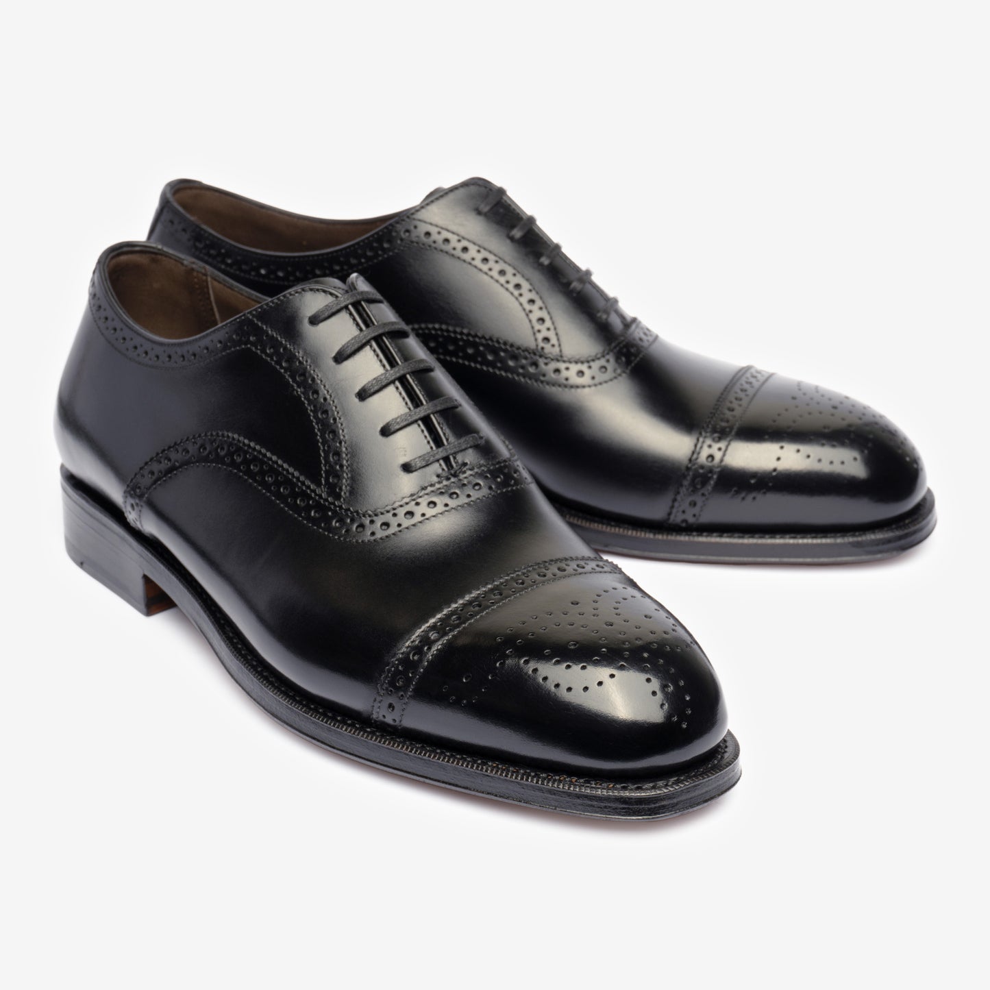 Semi Brogue Oxford - Black - Char Last