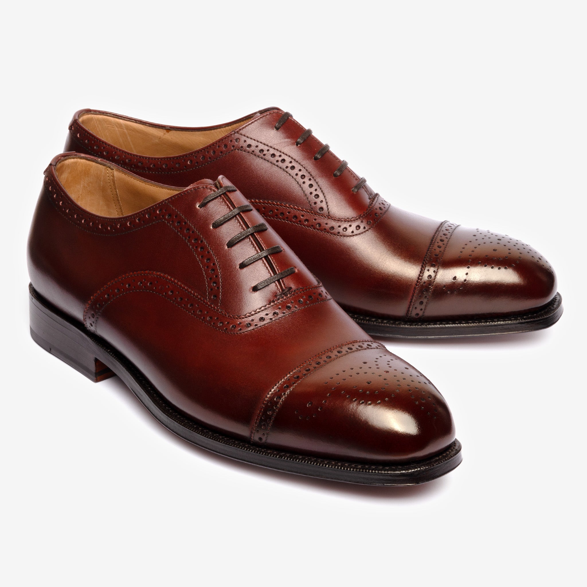 Semi Brogue Oxford |  Burgundy - Char Last
