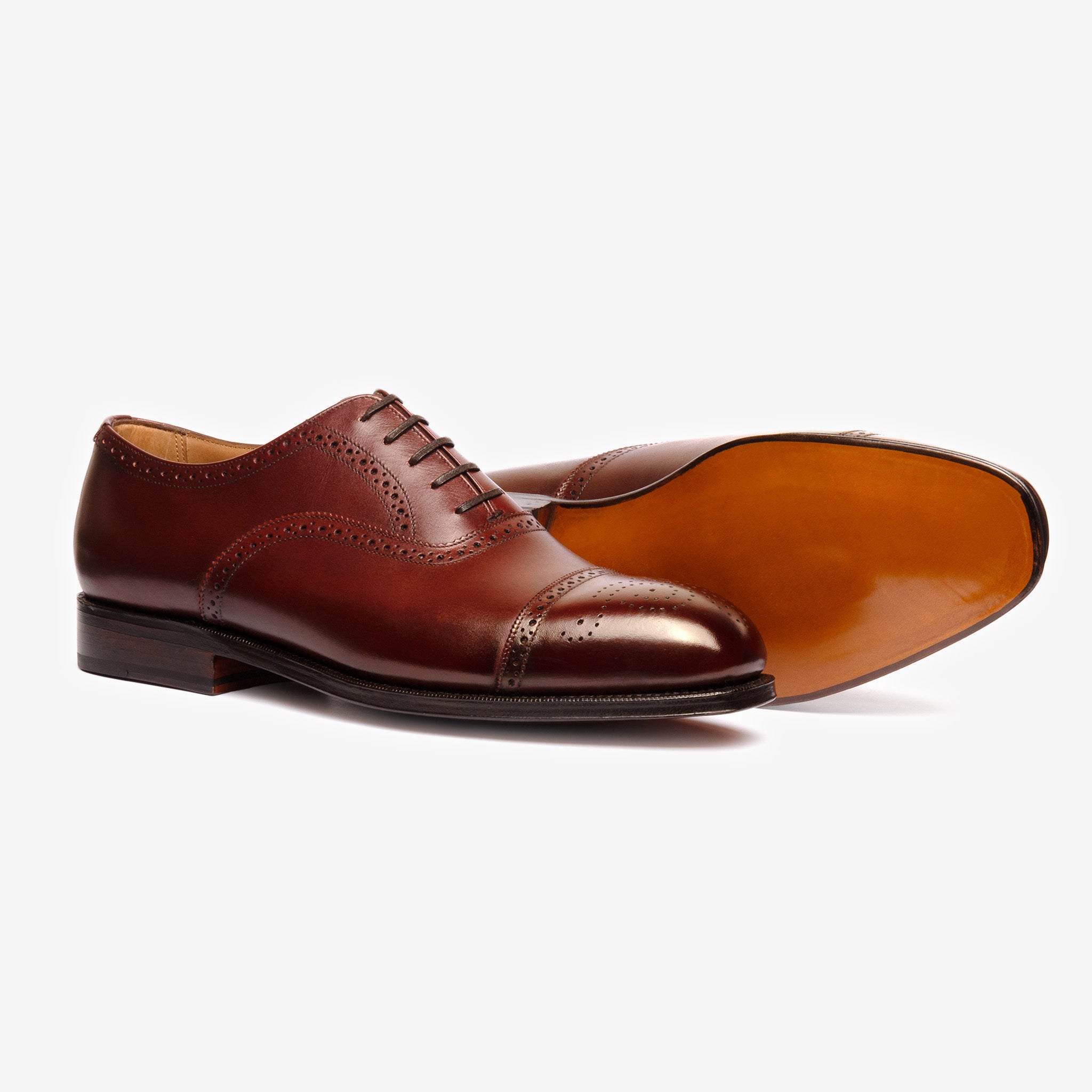 Semi Brogue Oxford |  Burgundy - Char Last