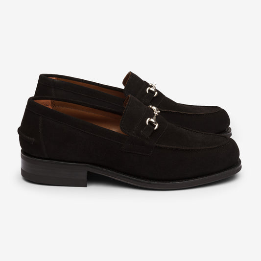 Horsebit Loafer - Black Suede - Armin Last