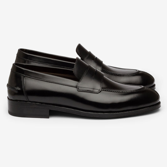 Y-Tip Penny Loafer - Black - Blake Line