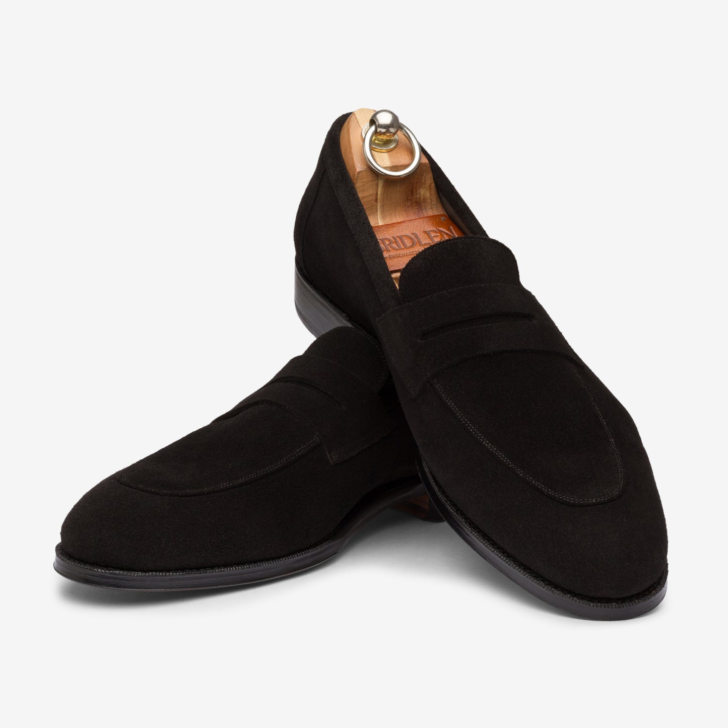 Folded Penny Loafer - Black Suede - Rufer Last