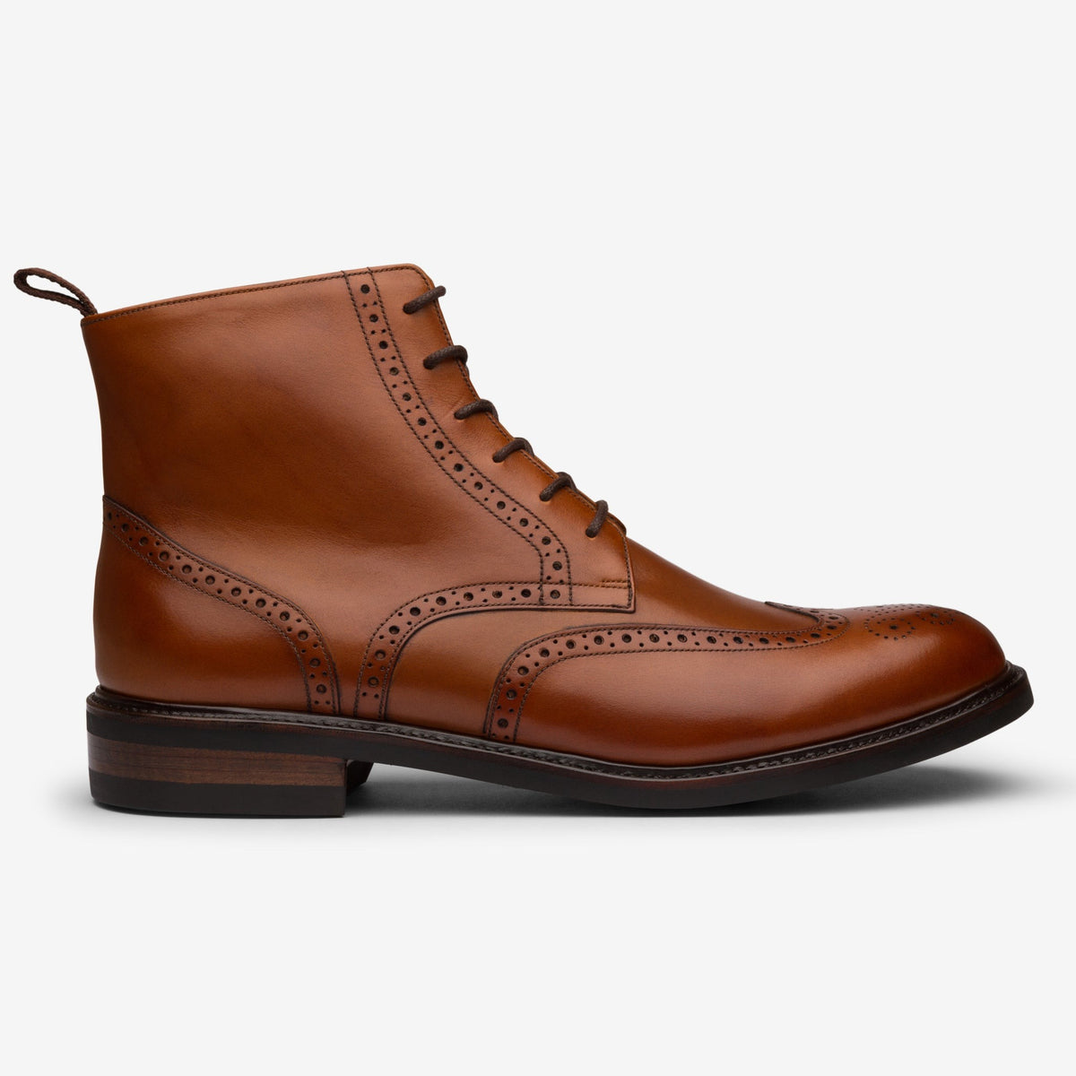 Tan top wingtip boots