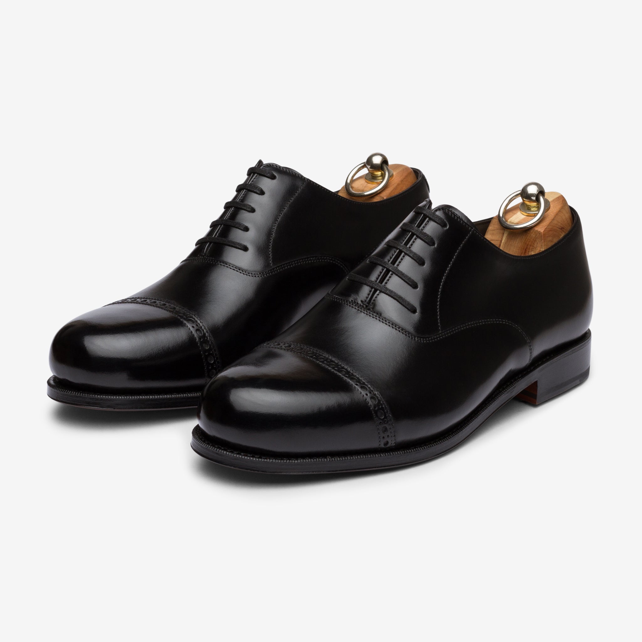 Punch Cap Oxford |  Black - Mod Last - Blake Line