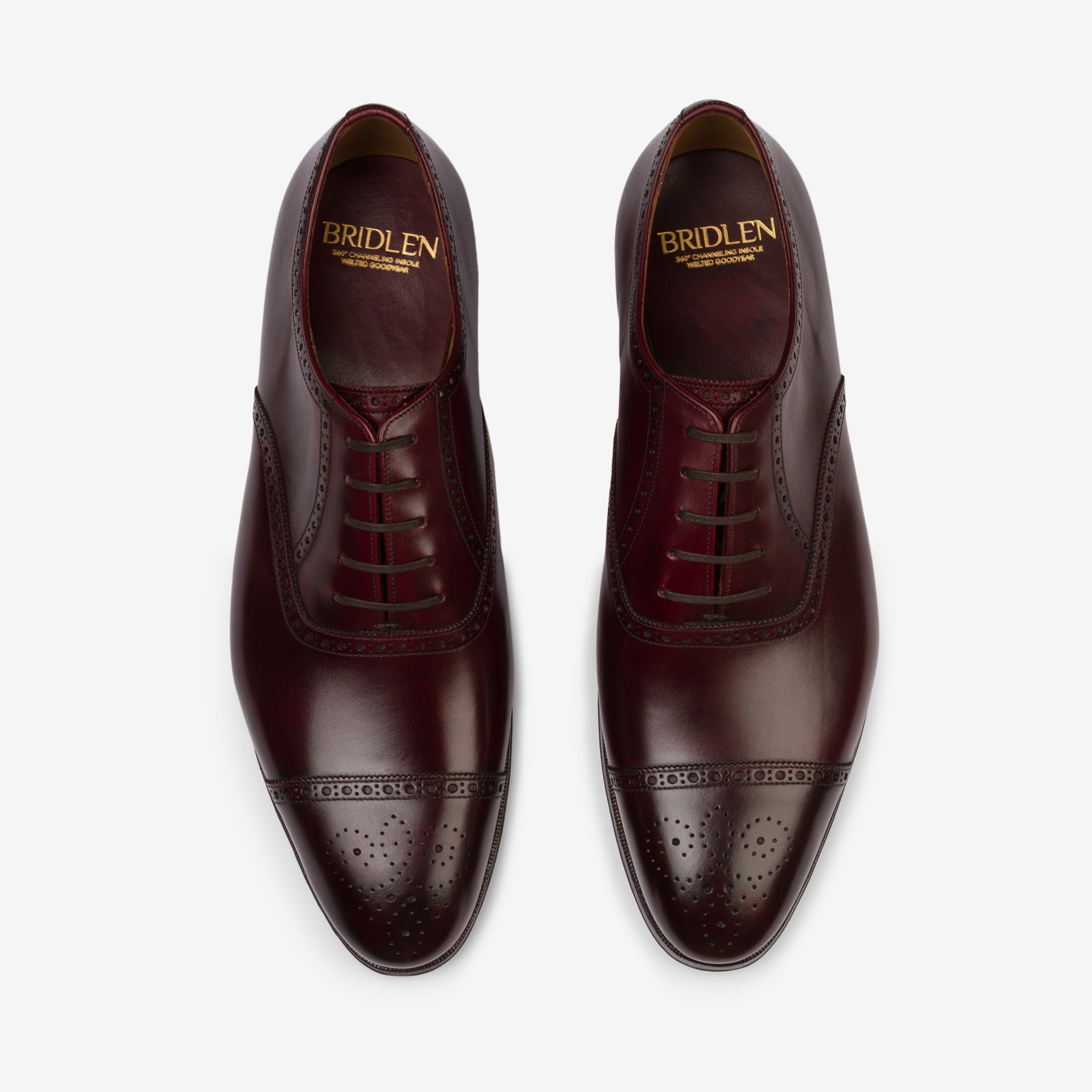 Semi Brogue Oxford |  Burgundy - Zip Last